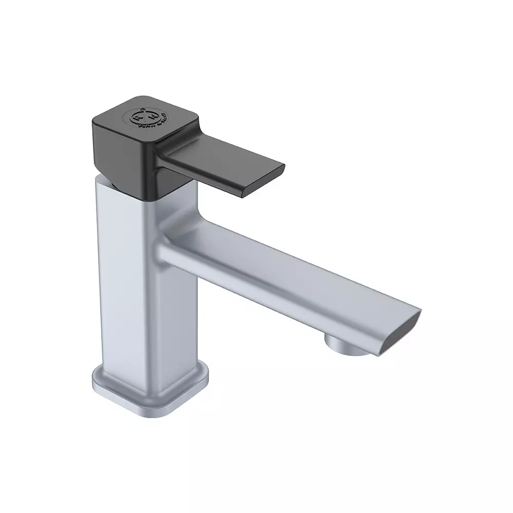 RN Single Lever Basin Mixer Tap PTMT Metallic Grey Black 1/2 Inch (15 mm) Size for Kitchen & Bathroom Use, RNG2009B07