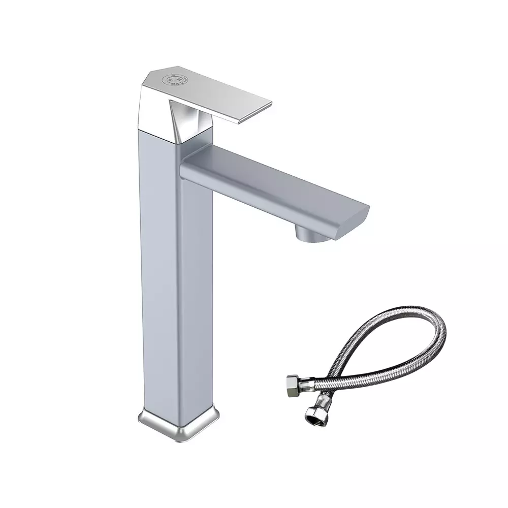 RN Tall Body Pillar Tap Kit PTMT Metallic Grey Chrome 1/2 Inch (15 mm) Size for Kitchen & Bathroom Use, RNG2033D29