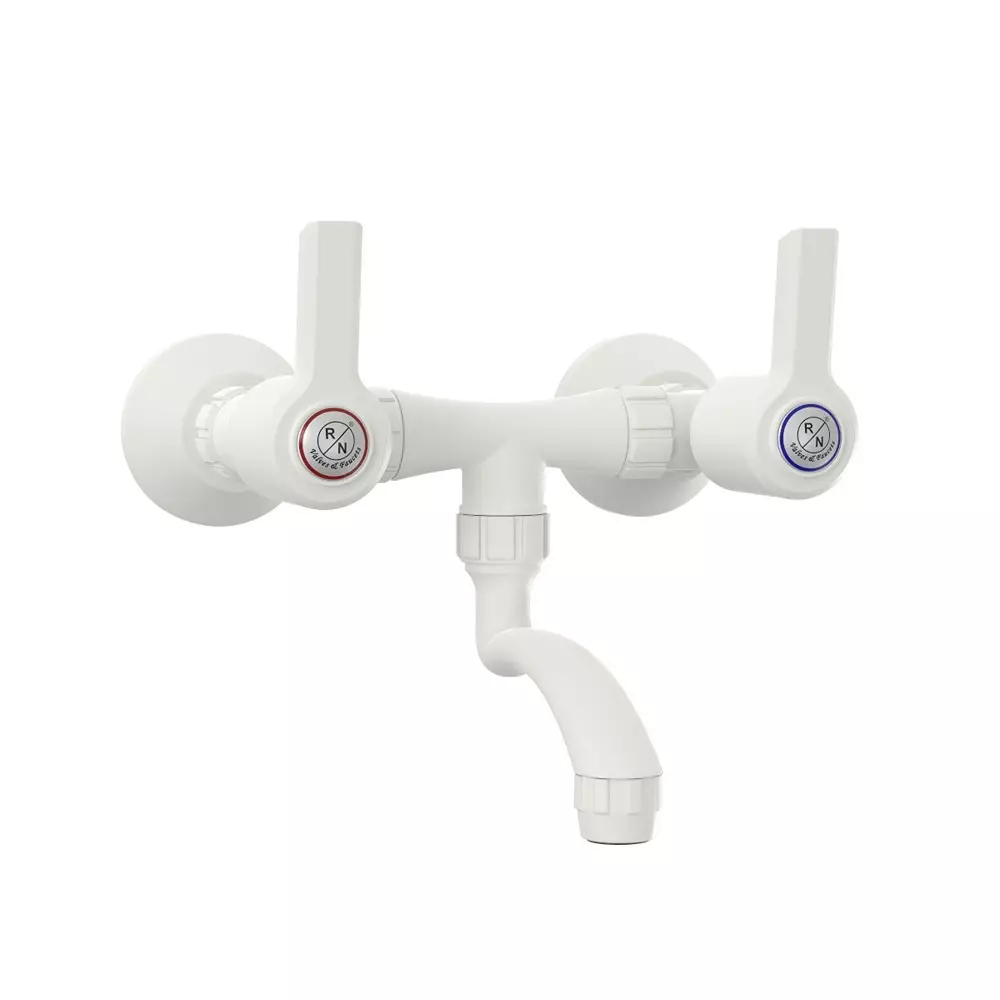 RN Wall Mixer Non Telephonic Tap PTMT White 1/2 Inch (15 mm) Size for Kitchen & Bathroom Use, RNWIN01A17
