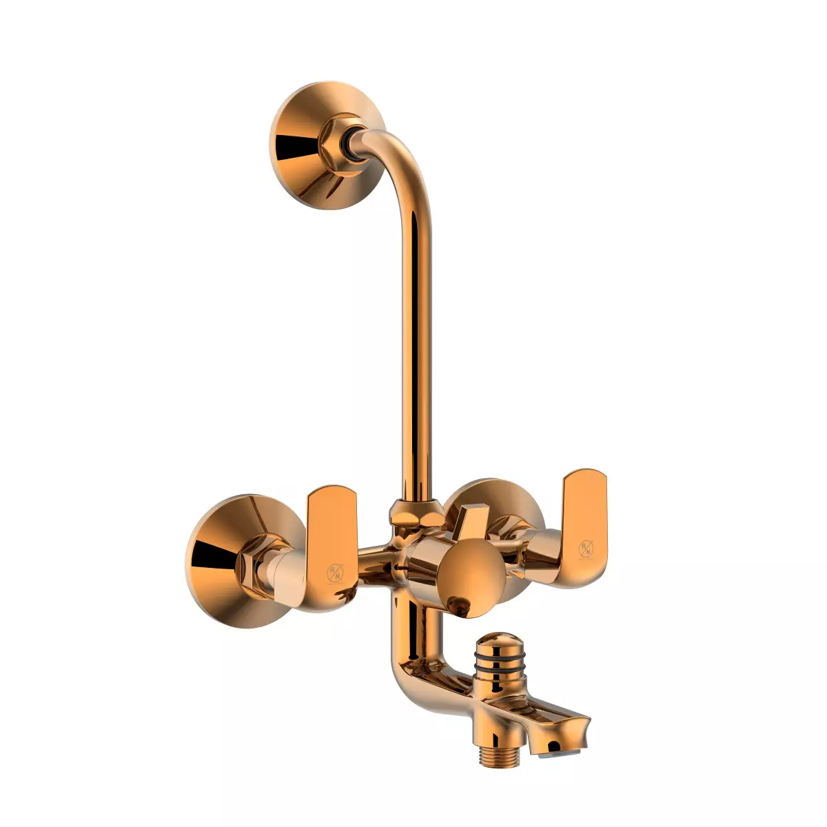 RN 3 In 1 L-Bend Wall Mixer Tap With Provision & Hand Shower Rose Gold Wall Mounted Stainless Steel 1/2 Inch (15 mm) Size for Bathroom & Toilets Use, RNSOP33G20