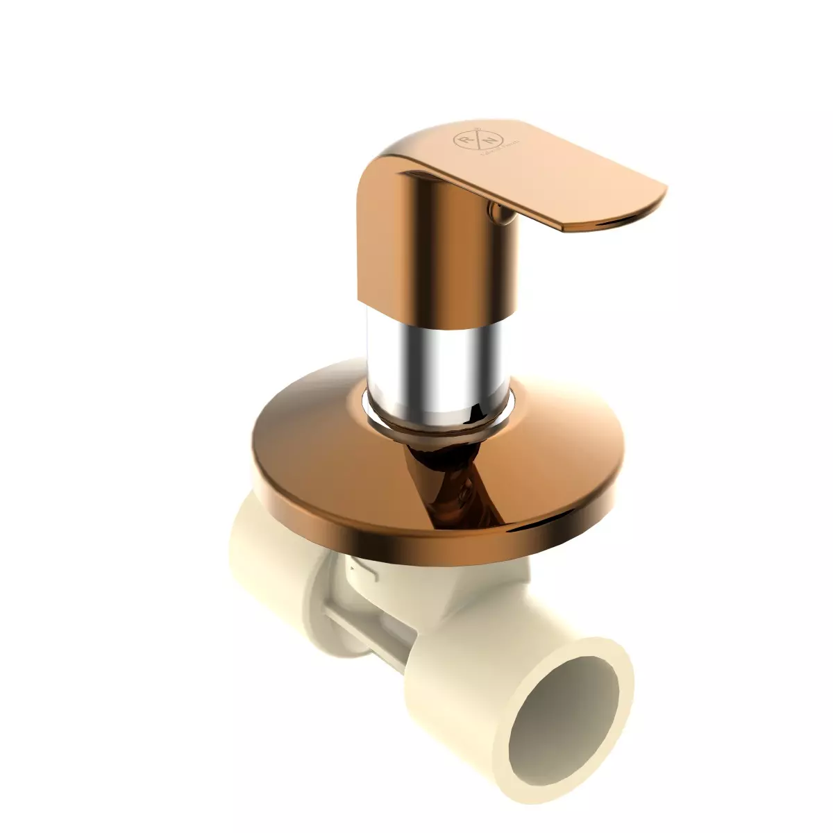 RN Solitaire Pro Dual Concealed Stop Tap Rose Gold Chrome 1/2 Inch (15 mm) Size CPVC for 20 mm Pipelines Use, RNSOP25G04