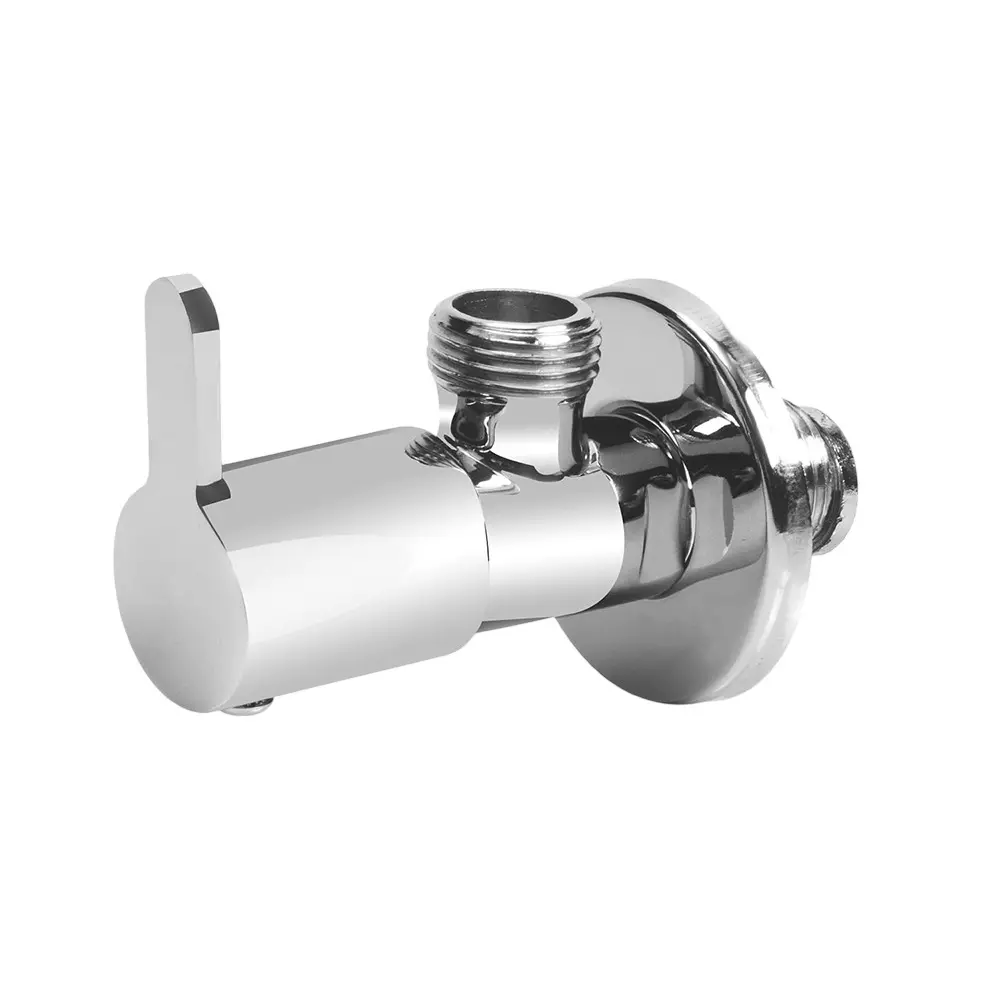 IVAS Angle Tap with Flange Wall Mounted Chrome Finish Silver for Bathroom & Toilets Use, IM12008943