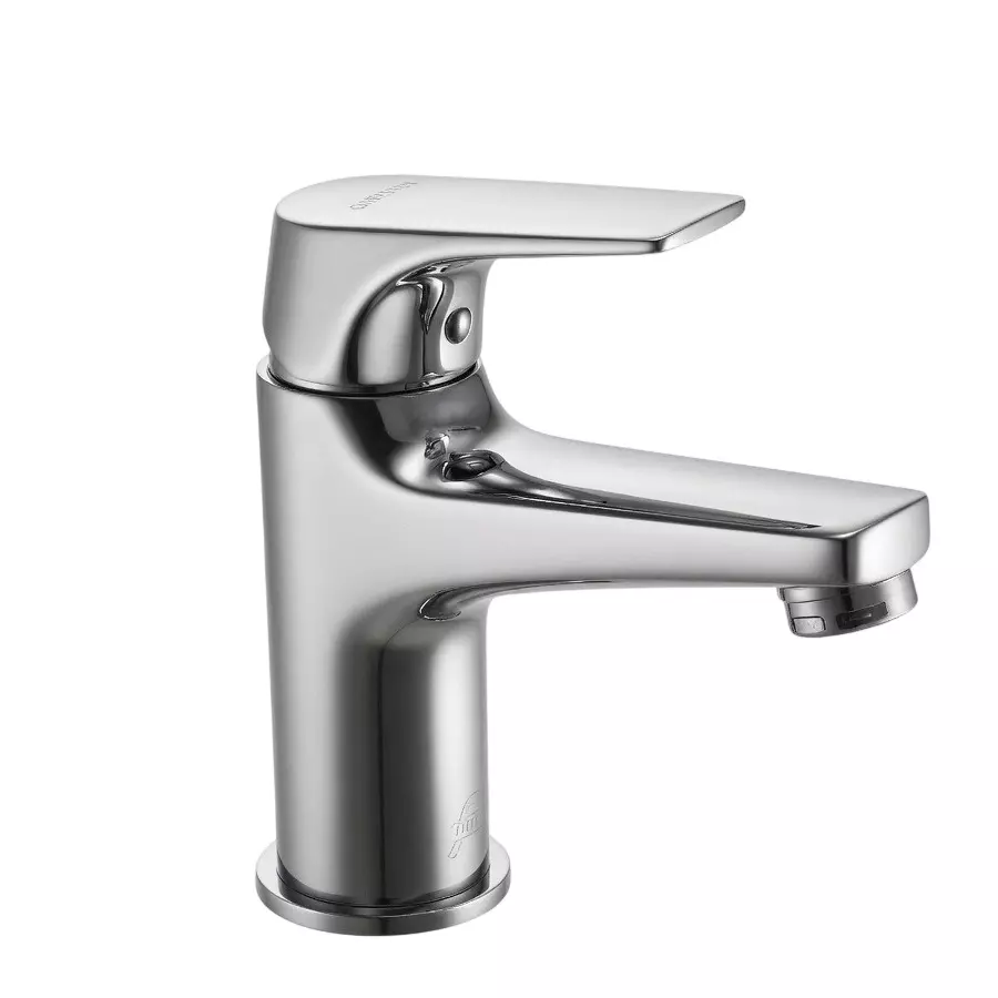 PLUMBER Ecoline Series Estel Range Single Lever Basin Mixer With 450 mm Long Flexible Connectors, Chrome Finish and Deck Mounted, ETL-3104
