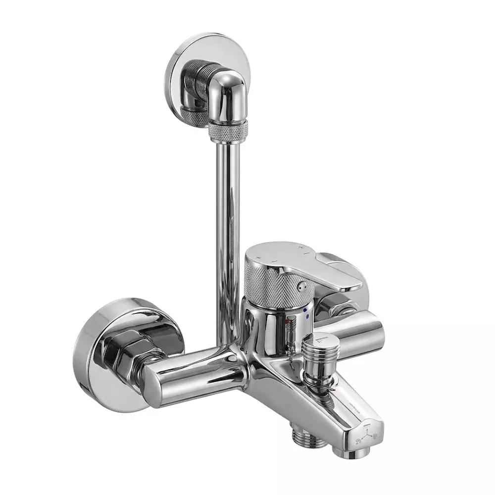 PLUMBER Ecoline Series Evion Range Single Lever Wall Mixer With L Bend for Overhead Shower, EVN-3101LB