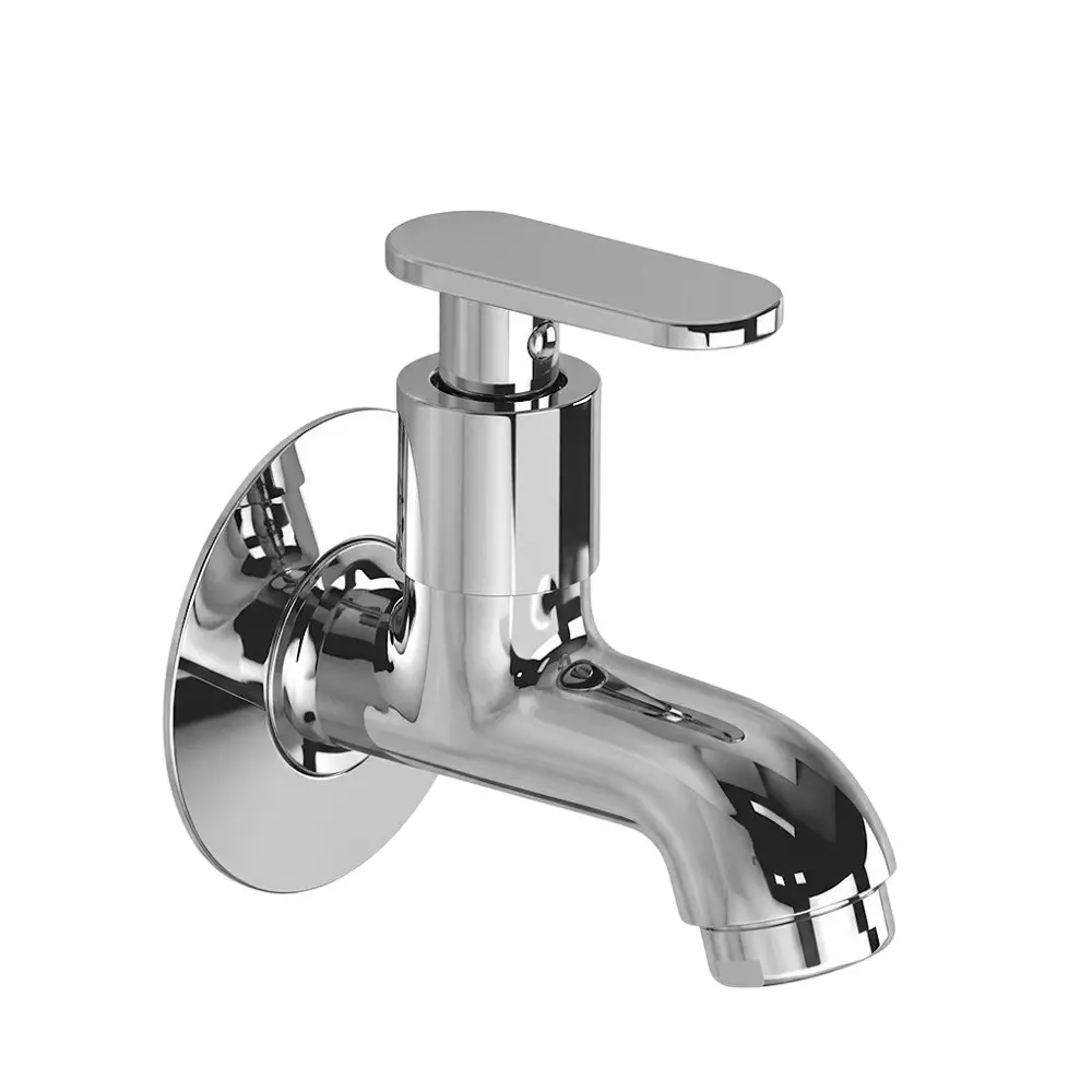 PLUMBER Ecoline Series Eva Range Bib Tap With Foam Flow, Wall Mounted and Chrome Finish, EVA-0202