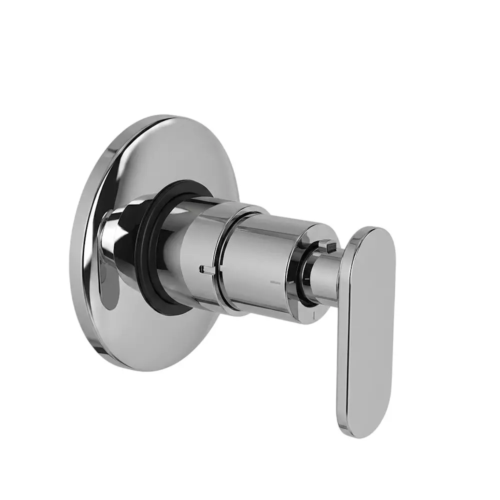 PLUMBER Ecoline Series Eva Range Concealed Stop Tap 20 mm With Sliding Adjustable Wall Flange, Wall Mounted and Chrome Finish, EVA-0406