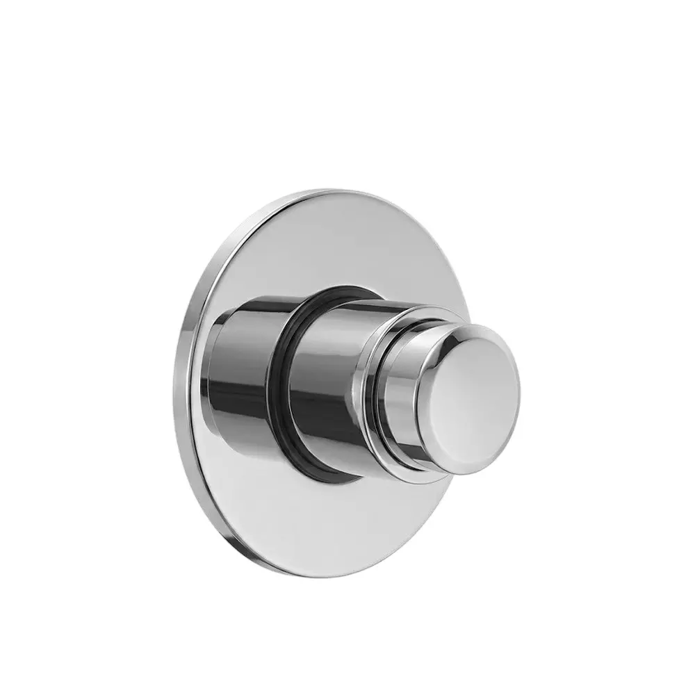 PLUMBER Ecoline Series Auto Closing Concealed Flush Valve With Dual Flow System & Round Cover Plate 40 mm, Wall Mounted and Chrome Finish, EFV-7104
