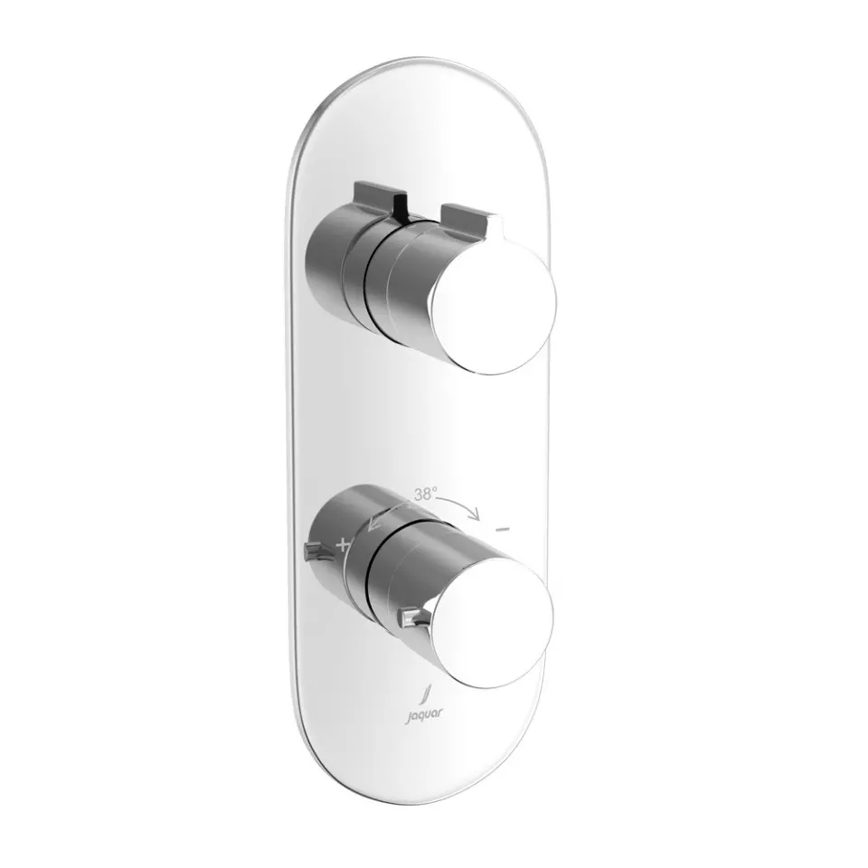 Jaquar Laguna 2 Way Diverter Aquamax Exposed Part Kit of Thermostatic Shower Mixer Silver Stainless Steel for Home Use, LAG-CHR-91661NK