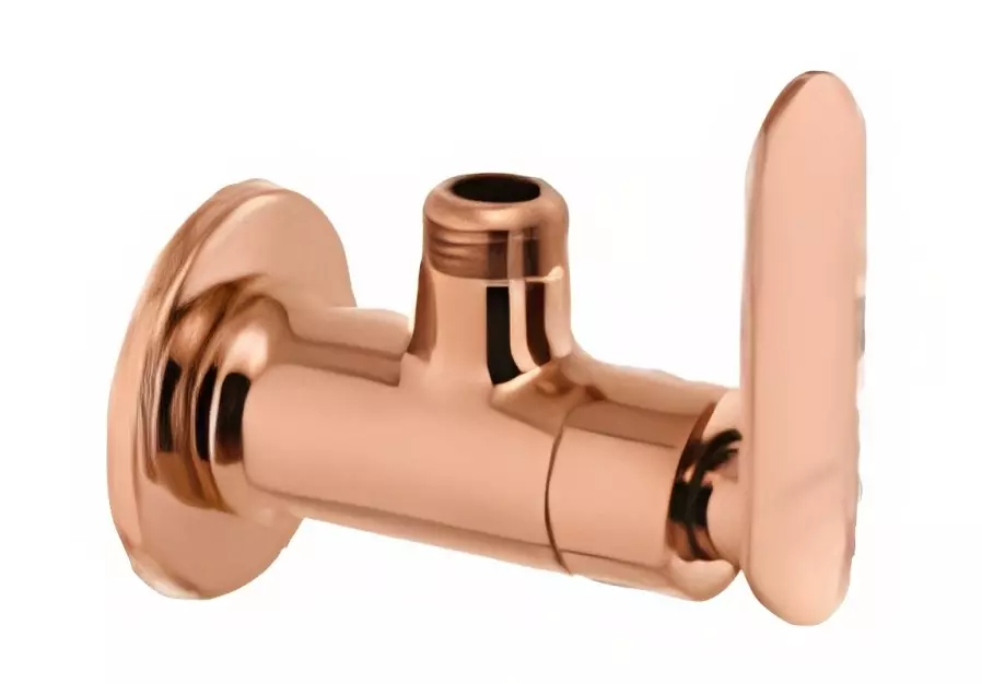 CERA Brooklyn Single Lever Wall Mount Angle Cock with Wall Flange Rose Gold, F1018201RG
