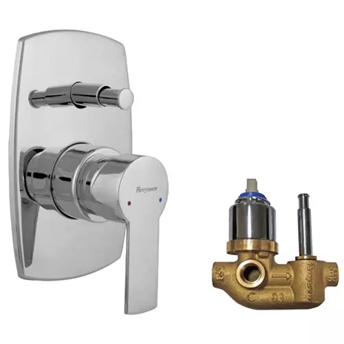 Parryware Crust Bottom Lever 2 Way Diverter with Concealed Chrome, G3185A1+G4887A1 (Pack of 2 Piece)