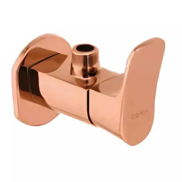 CERA Perla Single Lever Wall Mount Angle Cock with Wall Flange Rose Gold, F1012201RG