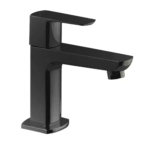 Aquieen Zura Pillar Cock Brass Polished Finish Metallic Black, AQN 133