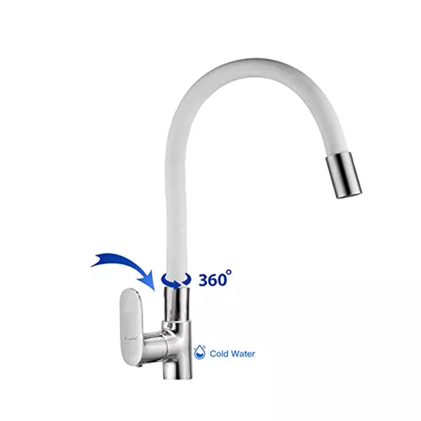 Aquieen Flexi Basin Tap Brass & Copper Chrome Finish White, AQN 803
