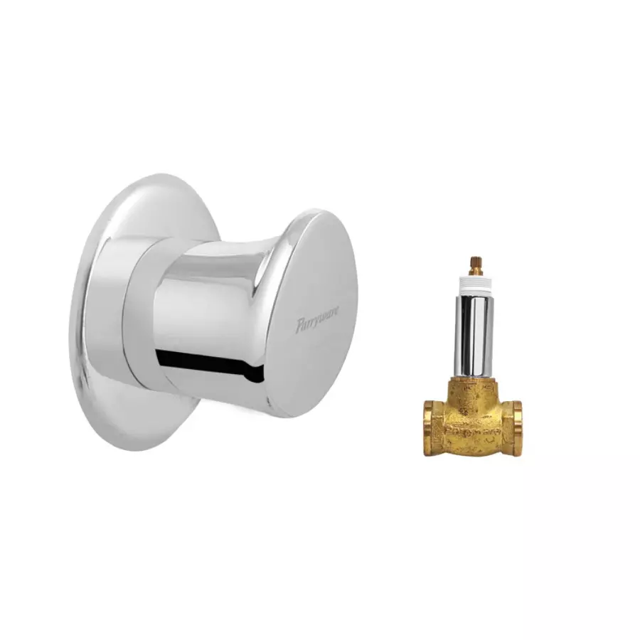 Parryware Droplet Brass Chrome Finish Quarter Turn Stop Cock with Concealed
