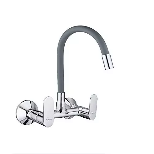 Aquieen Sink Mixer Tap Brass Metal Chrome Finish Body Wall Mounted