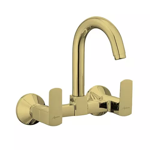 Aquieen Sink Mixer Tap Brass Chrome Finish Gold, AQN 967