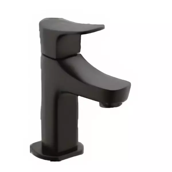 CERA Perla Single Lever Table Mount Pillar Cock with Aerator Matte Black, F1012101BM