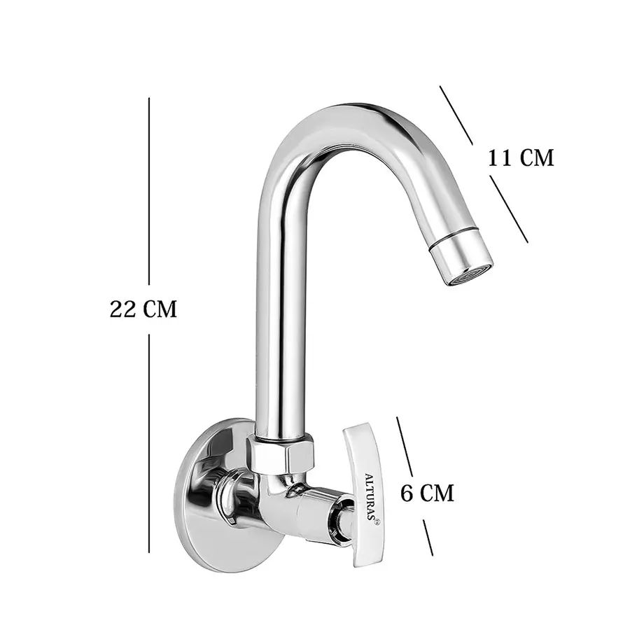 ALTURAS Ocean Brass Sink Cock Tap for Bathroom/Kitchen Pillar Tap (Set of 2)
