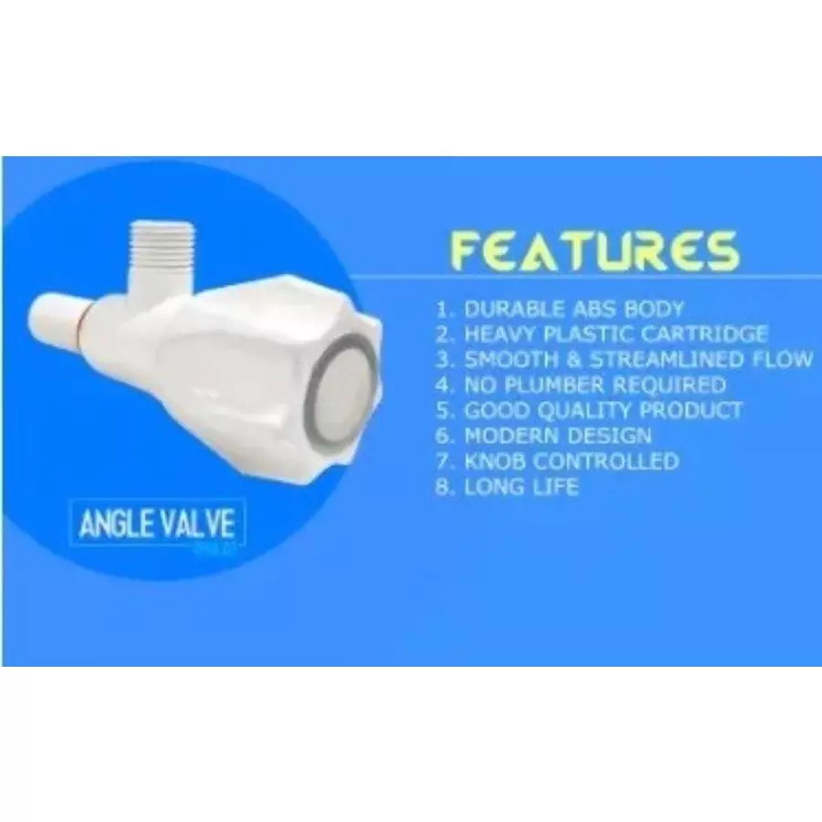 Fastgear Angle Valve Plastic Chrome Finish White, FG995 (Pack of 8)