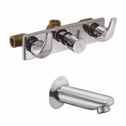 PLUMBER Concealed Wall Mixer, One Composite Body with Wall Spout and Wall Flange (Combo), KNA-510CB