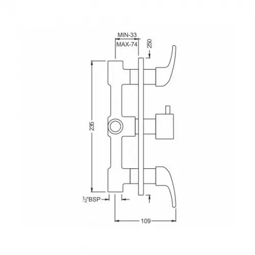 PLUMBER Concealed Wall Mixer, One Composite Body with Wall Spout and Wall Flange (Combo), KNA-510CB