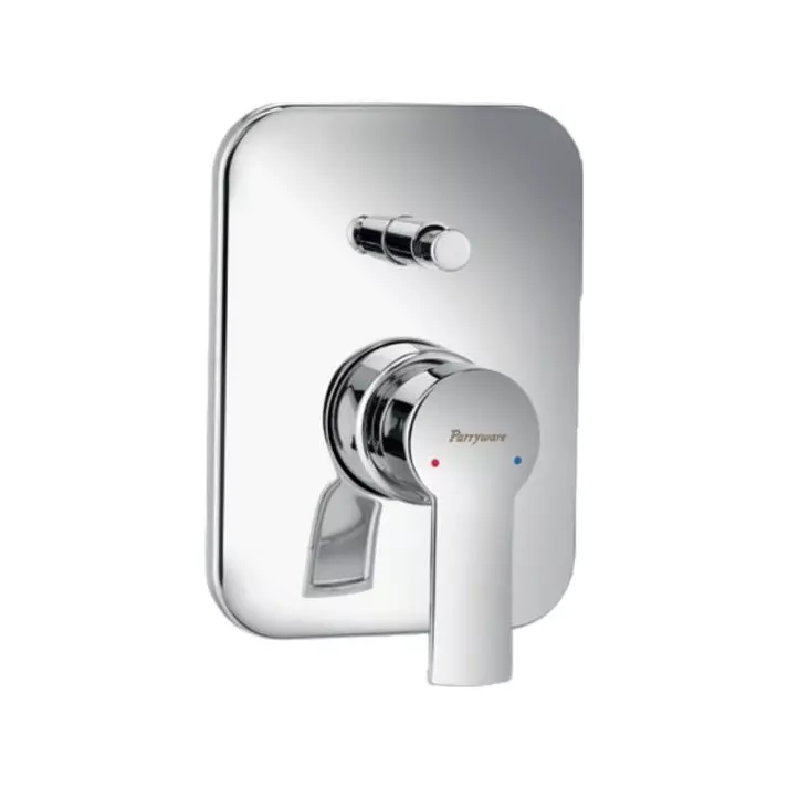 Parryware Ultra High Flow Diverter Upper Trim Crust Series Silver Stainless Steel Chrome Finish, G3186A1