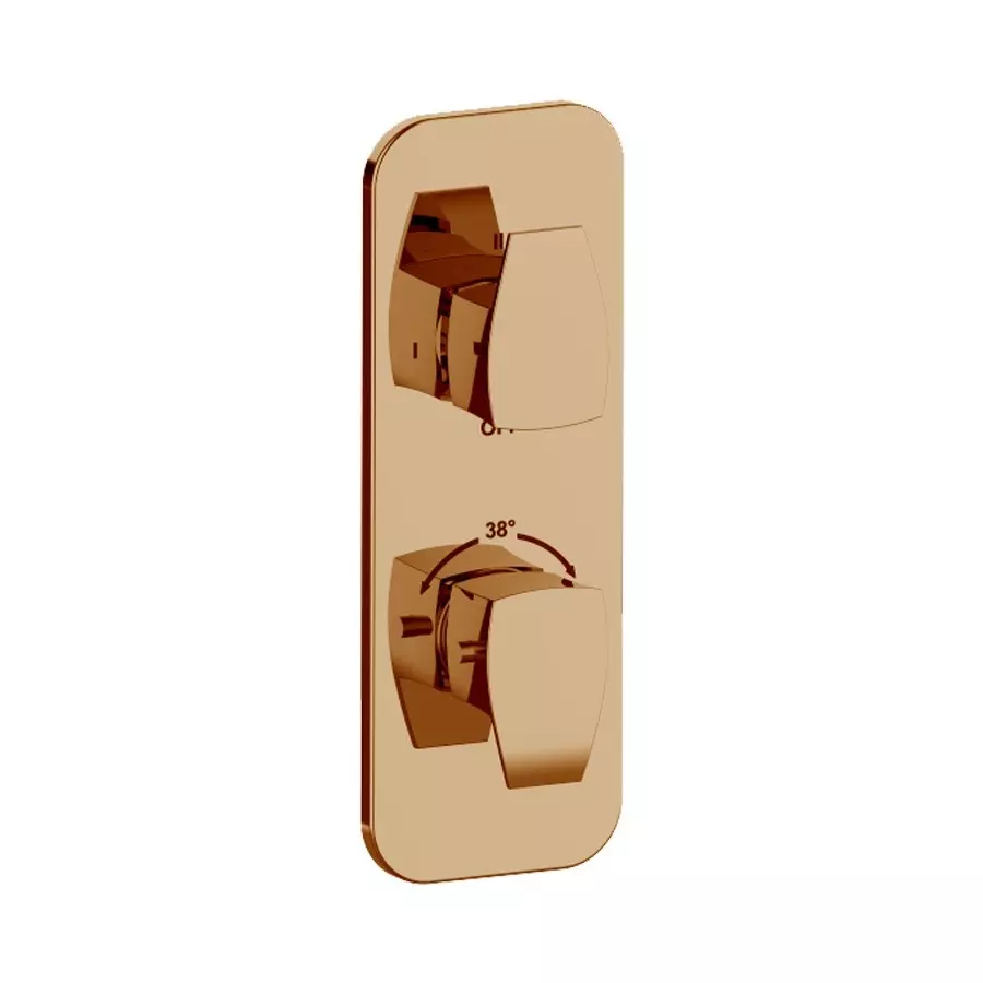 Hindware Exposed Kit 3 Way Thermostat for Avior Series Rose Gold Finish Stainless Steel, F520070RGD