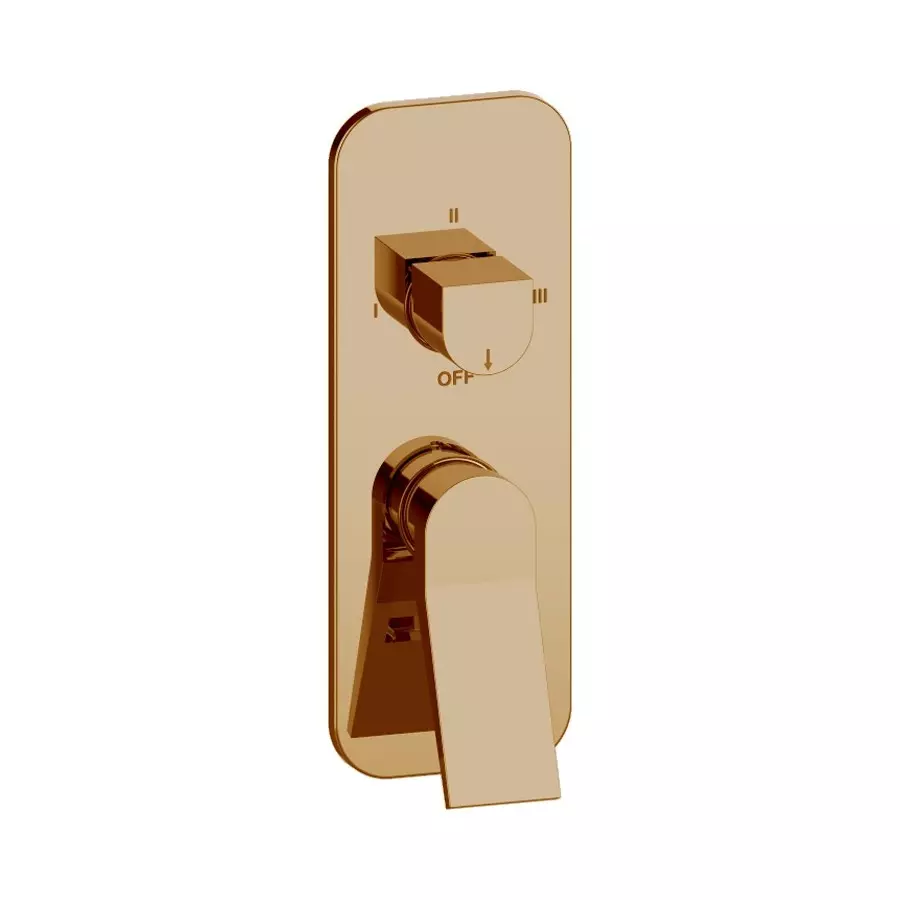 Hindware Exposed Kit 3 Outlet Diverter for Edge Series Rose Gold Finish Stainless Steel, F410068RGD