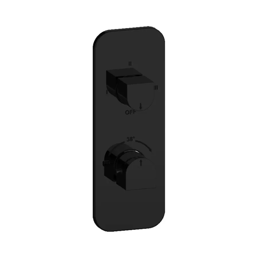 Hindware Exposed Kit 3 Way Thermostat for Edge Series Black Chrome Finish Stainless Steel, F410070GRT