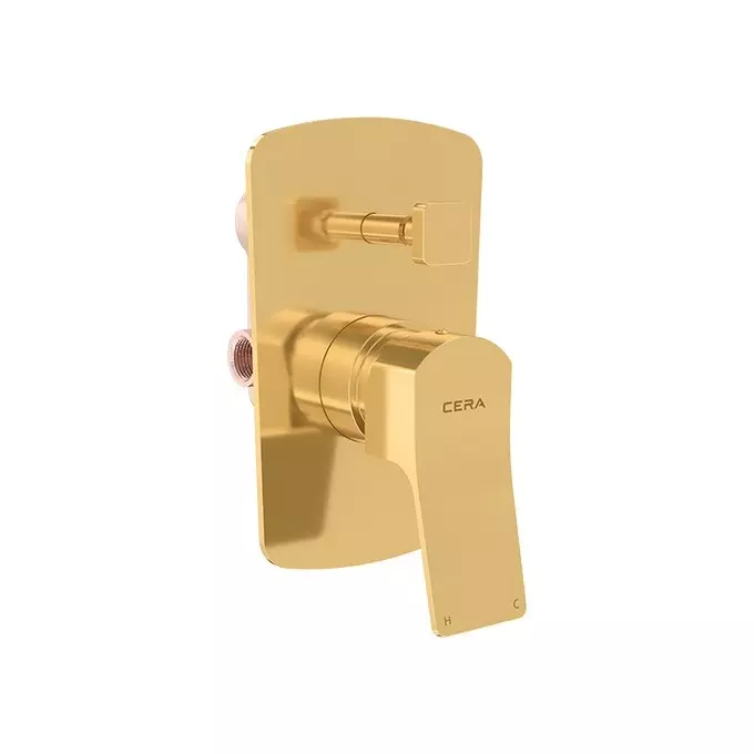 CERA Sylvina High Flow Diverter System Single Lever Exposed Part PVD Finish French Gold, F1021721FG