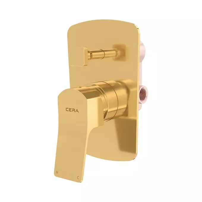 CERA Sylvina High Flow Diverter System Single Lever Exposed Part PVD Finish French Gold, F1021721FG