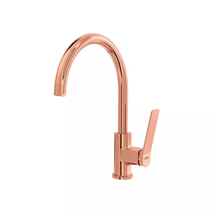 CERA Sylvina Sink Mixer Single Lever Deck Mount PVD Finish Rose Gold, F1021551RG