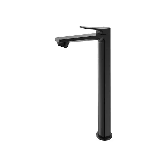 CERA Sylvina Pillar Cock Quarter Turn Deck Mount PVD Finish Black Matte with Aerator, F1021102BM