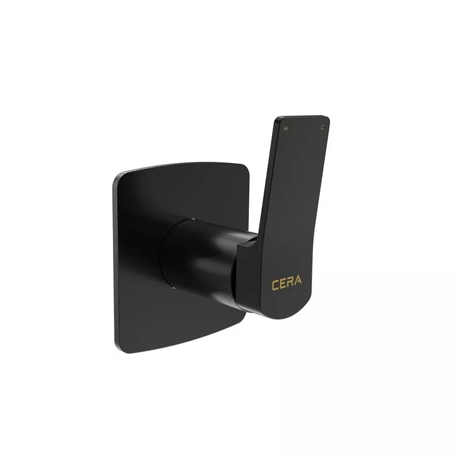 CERA Sylvina Stop Cock Quarter Turn Wall Mount PVD Finish Black Matte, F1018351BM