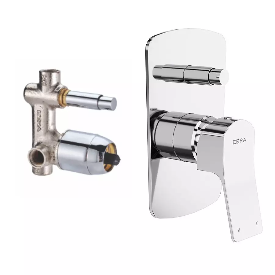 CERA Sylvina Basin Mixer Single Lever Exposed & Concealed Part Chrome Plating Chrome, F1021701 + F4010110