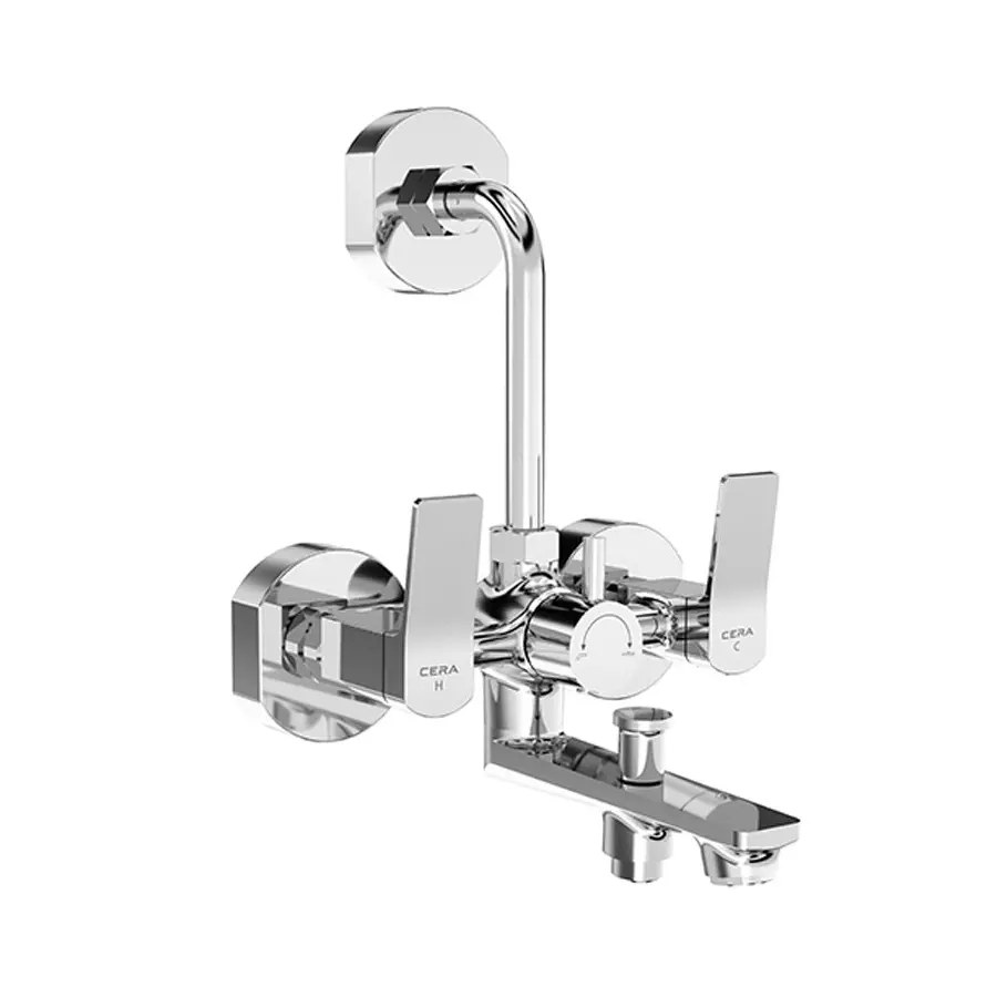 CERA Sylvina Wall Mixer Quarter Turn Wall Mount Chrome Plating Chrome, F1021403