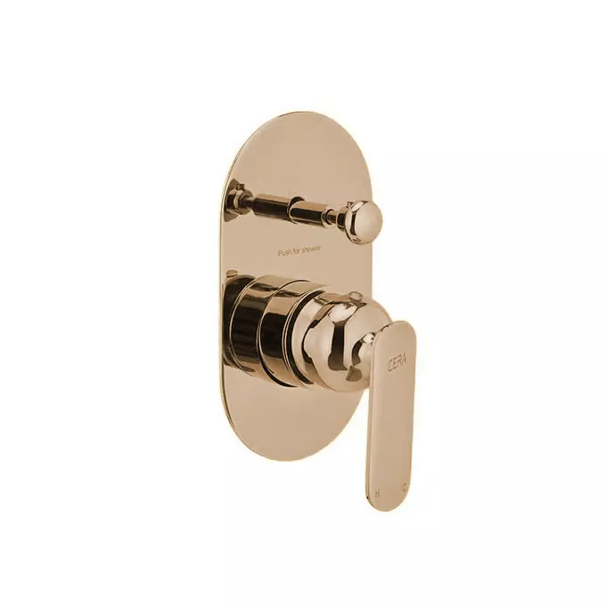 CERA BROOKLYN Concealed Diverter Quarter Turn Wall Mount PVD Finish Antique Brass, F1018722BA