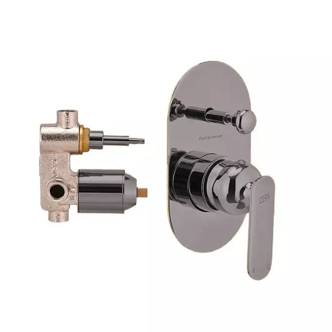 CERA BROOKLYN Diverter System Quarter Turn Exposed Part + Concealed Part Wall Mount Graphite Grey, F1018722GG+F4030101GG