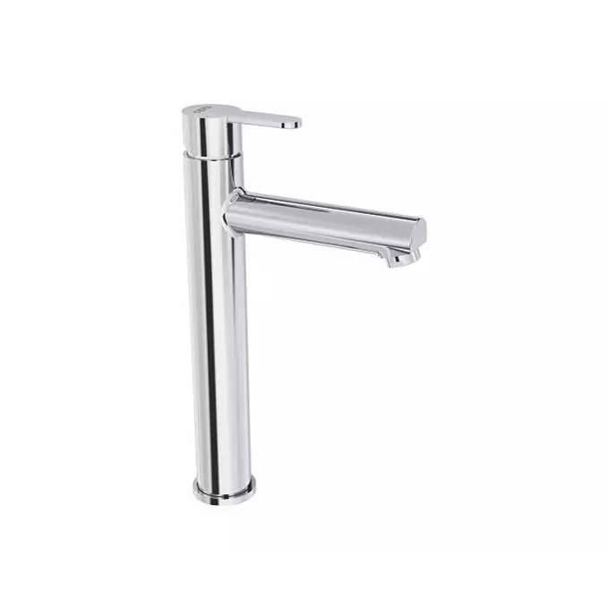 CERA VICTOR Extended Basin Mixer Single Lever Deck Mount Silver, F1015453