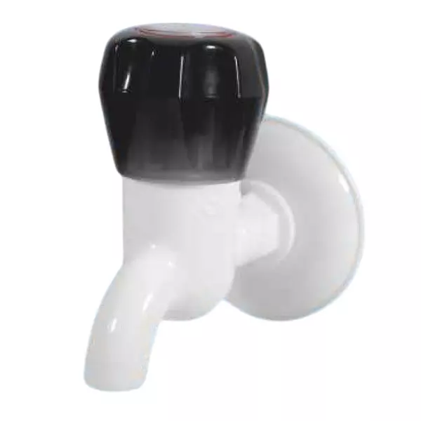 SUPREME Classic Series Bib Tap with Flange Quarter Turn Plastic, 'O' Black