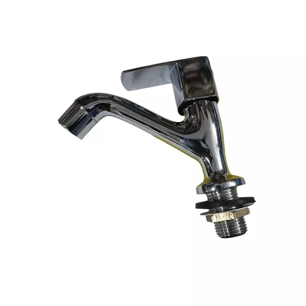 INDIA DREAMS High Neck Piller Cock Brass Deck Mount Silver, ID_SS_105