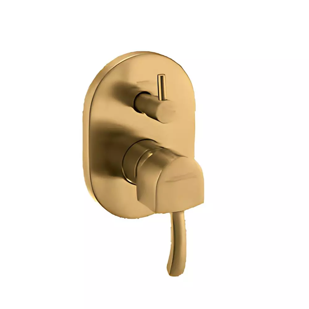 Somany Exposed Part of Regular Diverter French Collection Arizona Series Brushed Gold Finish Wall Mount, 272111400211