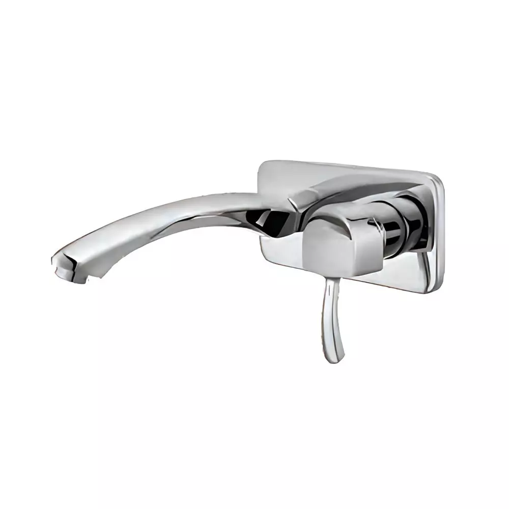 Somany Exposed Part of Concealed Basin Mixer & Handle For SLBM WM French Collection Arizona Series Chrome Finish Wall Mount, 272111400051 + 272151400171