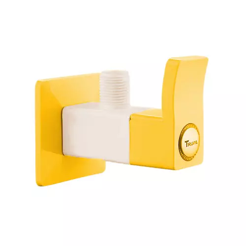 TRIJAL Spark Plus Angle Cock with Flange White, Gold 15 mm Thread & 20 mm Spindle, SRP-102 (Pack of 24)