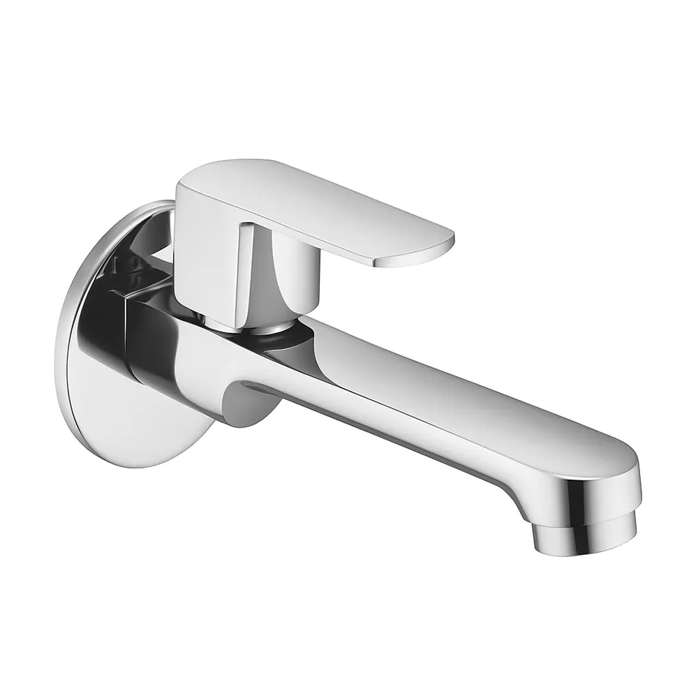 Jabra Long Body Cock Qbix Series Brass Chrome Finish Wall Mount Silver