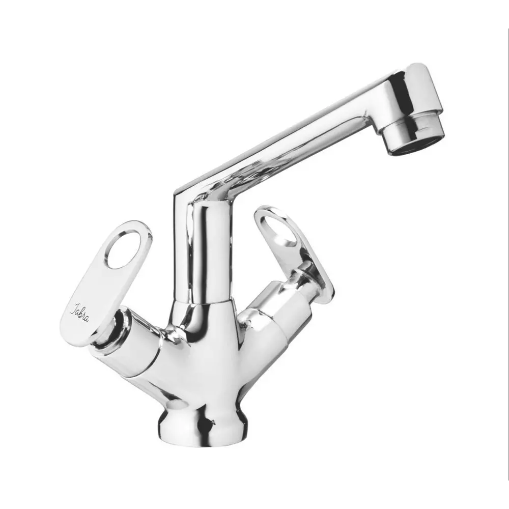 Jabra Center Hole Basin Mixer (M) Prime Series Brass Chrome Finish Deck Mount Silver