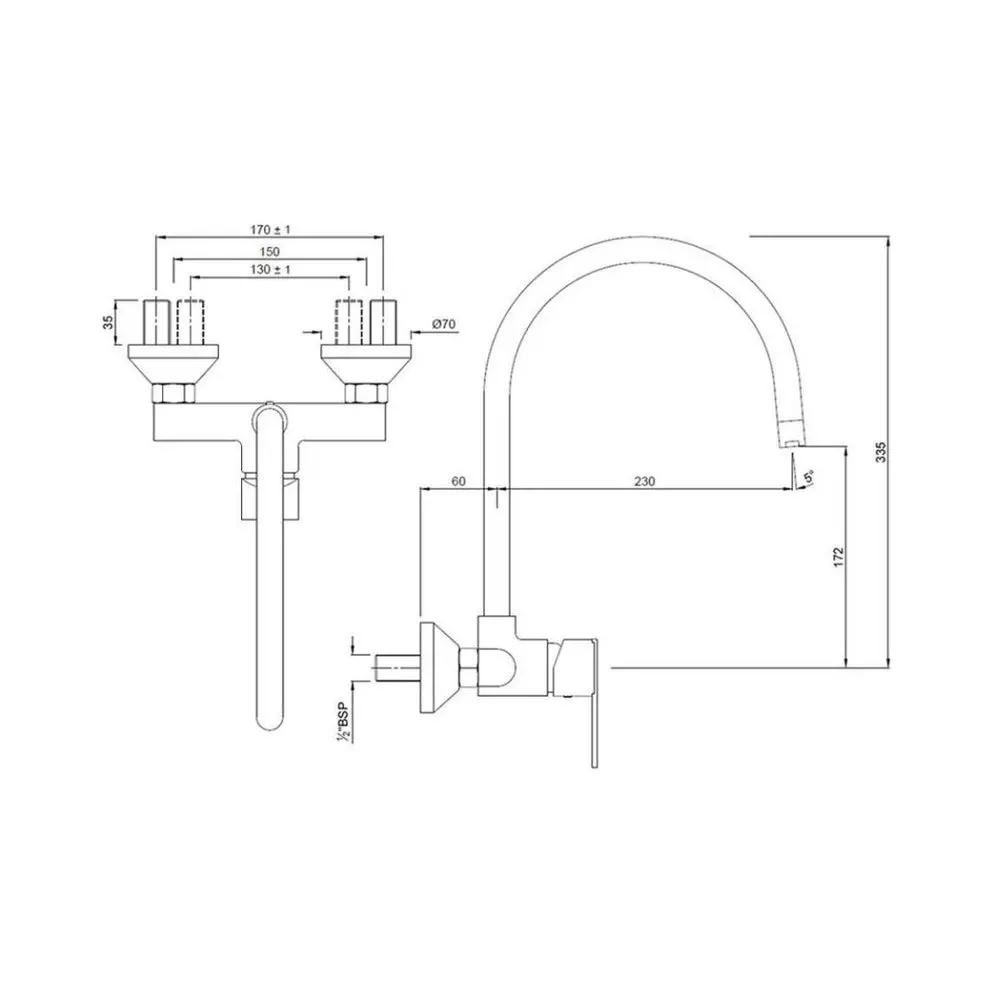 Jaquar Sink Mixer With Swinging Spout Fonte Series Chrome Finish, FON-40165