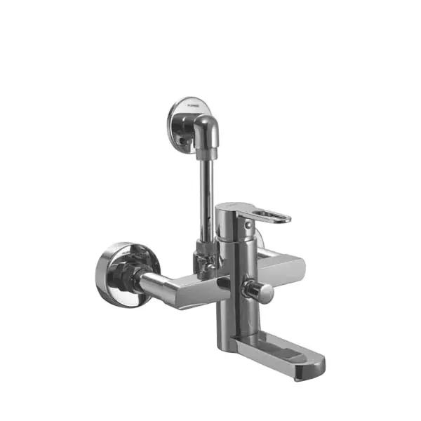 PLUMBER Zion Single Lever Wall Mixer with 'L' Shaped Tubular Bend Set for Overhead Shower, ZN-3101-LB