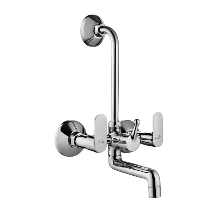 PLATO WINNER Series Wall Mixer 2 in 1 with ‘L’ Bend Silver, WER 014