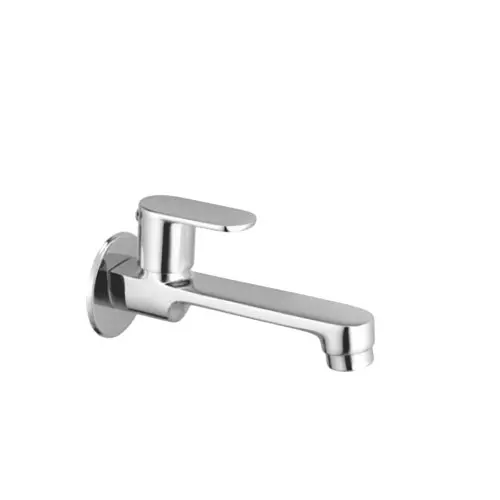 CASLLA Bib Cock Long Body with Wall Flange Candy Series Brass Chrome Finish Silver, CNY-CHR-712316